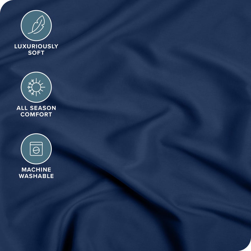 Bare Home Fitted Bottom Sheet California King - Premium 1800 Microfiber - Ultra-Soft Wrinkle Free - Deep Pocket - Cal King Fitted Sheet (California King, Dark Blue) - Image 2
